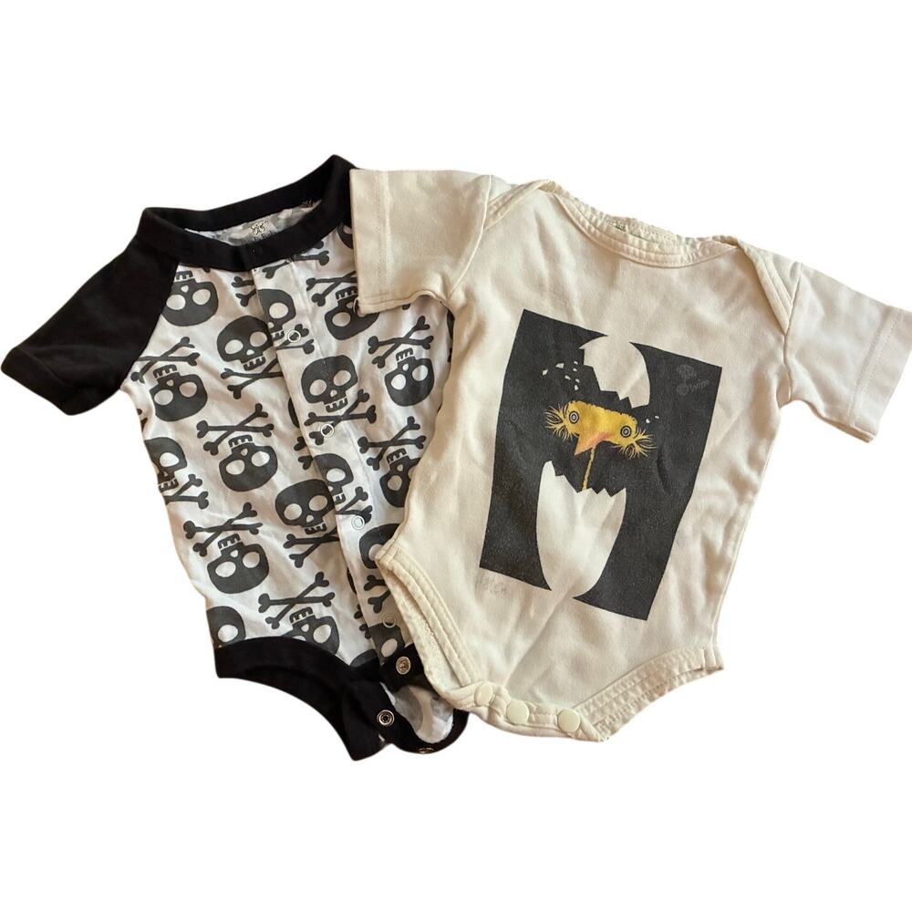 2 One Piece Skull by Koala Baby 3 ms  & Hatch by Esperanza Threads 0-3 ms